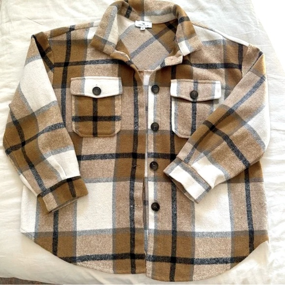 Womens Flannel Casual Jacket Plaid Button Down Long Sleeve Fall Winter